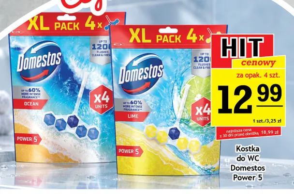 Kostka do WC Domestos Power 5 Lime 4-pak promocja w Gram Market