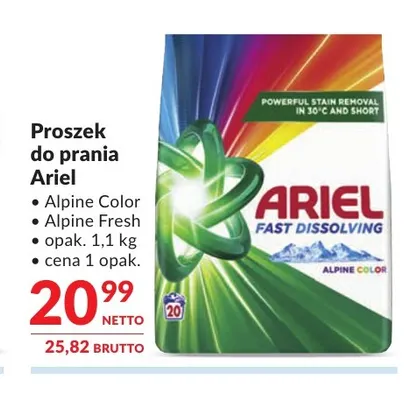 Proszek do prania Ariel Alpine Color promocja w Makro