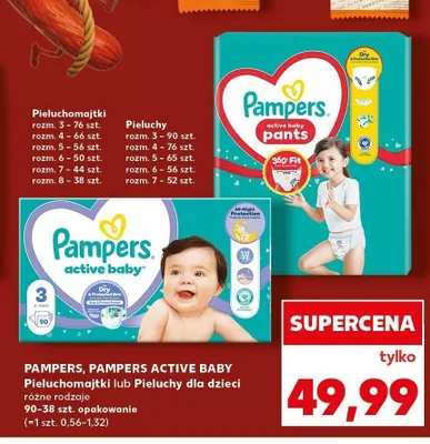 Pieluchomajtki dla dzieci Pampers Active Baby Pants promocja w Kaufland