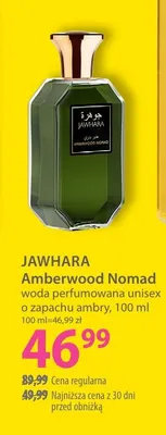 Woda perfumowana unisex o zapachu ambry Amberwood Nomad Jawhara promocja w Hebe