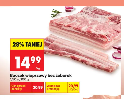 Boczek wieprzowy bez żeberek promocja w Biedronka