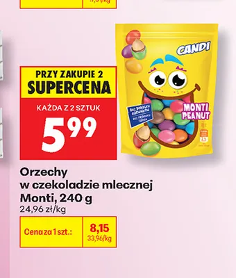 Orzechy w czekoladzie mlecznej Monti promocja w Biedronka