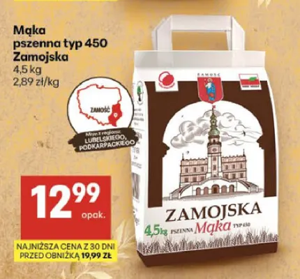 Mąka pszenna typ 450 Zamojska promocja w Delikatesy Centrum