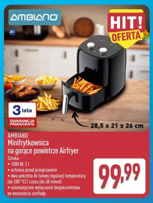 Minifrytkownica na gorące powietrze Ambiano Airfryer 2 l promocja w Aldi