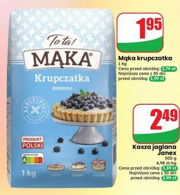 Mąka krupczatka To ta! promocja w Dino