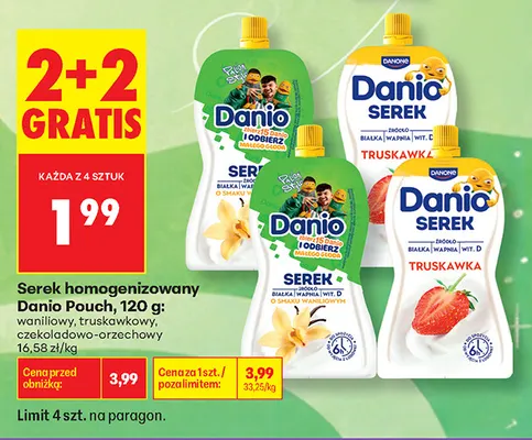 Serek homogenizowany Danio Pouch waniliowy promocja w Biedronka