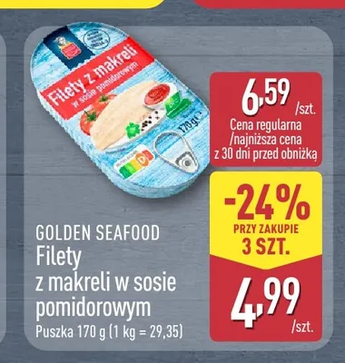 Filety z makreli w sosie pomidorowym Golden Seafood promocja w Aldi