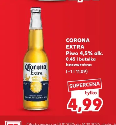 Piwo Corona Extra 4,5% promocja w Kaufland