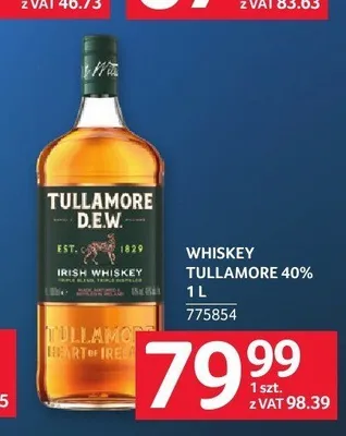 Whiskey Tullamore D.E.W. 40% promocja w Selgros