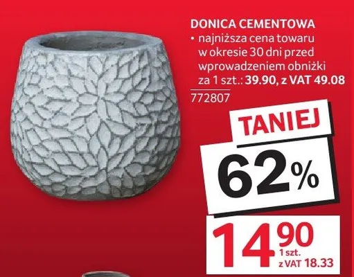 Donica cementowa 772807 promocja w Selgros