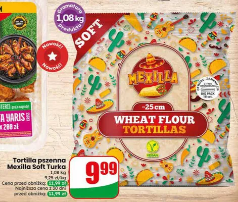 Tortilla pszenna Mexilla Soft Turka promocja w Dino