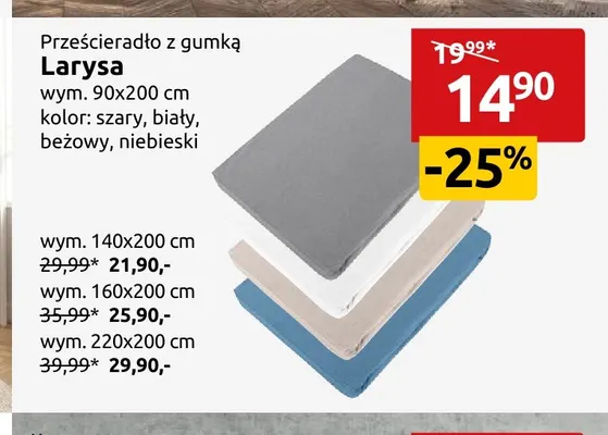 Prześcieradło z gumką Larysa 140x200 cm promocja w Black Red White