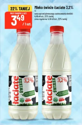 Mleko świeże Łaciate 3,2% promocja w POLOmarket