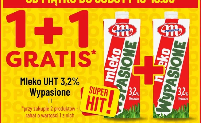 Mleko UHT 3,2% Wypasione Mlekovita promocja w POLOmarket