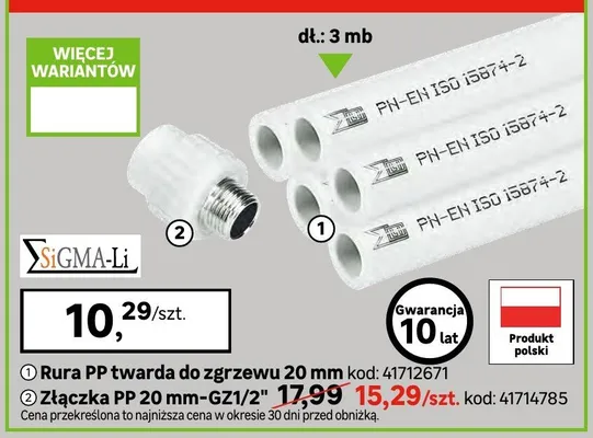 Złączka PP 20 mm-GZ1/2" promocja w Leroy Merlin