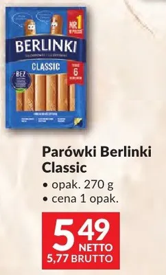Parówki Berlinki Classic promocja w Makro
