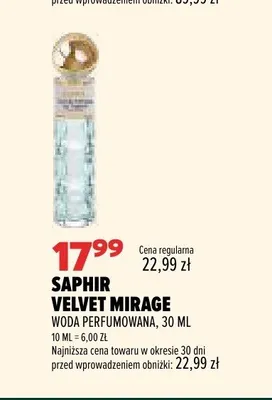 Woda perfumowana Saphir Velvet Mirage promocja w Drogerie Natura