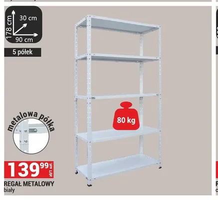 Regał metalowy biały promocja w Merkury Market