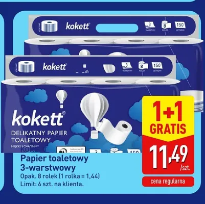 Papier toaletowy 3-warstwowy Kokett promocja w Aldi