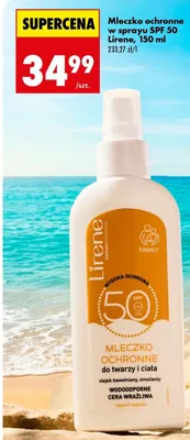Mleczko ochronne w sprayu SPF 50 Lirene promocja w Biedronka