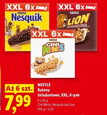 Batony śniadaniowe Nestlé Nesquik XXL 6-pak promocja w Lidl