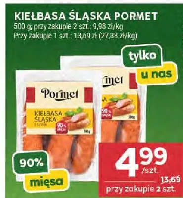 Kiełbasa śląska Pormet promocja w Stokrotka