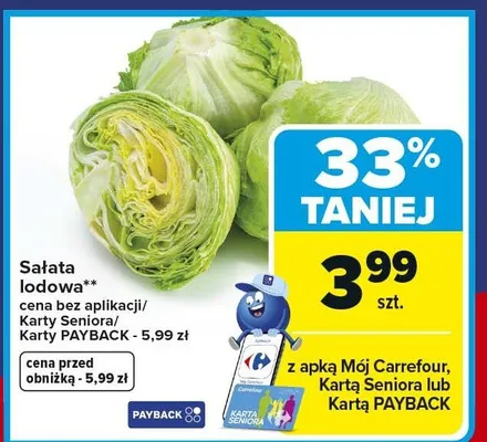 Sałata lodowa promocja w Carrefour