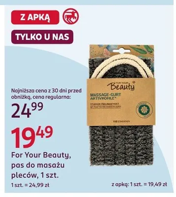 Pas do masażu pleców For Your Beauty promocja w Rossmann