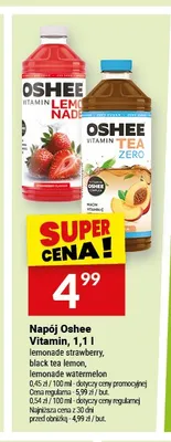 Napój Oshee Vitamin black tea lemon promocja w Twój Market