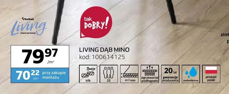 Panele podłogowe Barlinek Living Dąb Mino promocja w Komfort