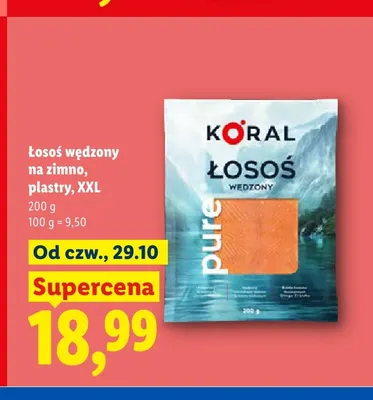 Łosoś wędzony na zimno plastry XXL promocja w Lidl