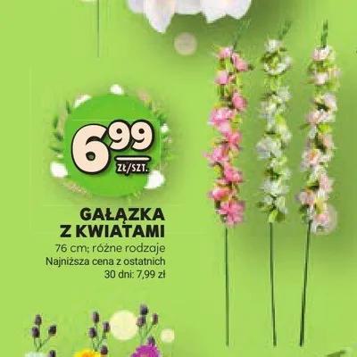 Gałązka z kwiatami 76cm różne rodzaje promocja w Stokrotka