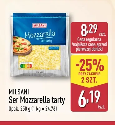 Ser Mozzarella tarty Milsani promocja w Aldi