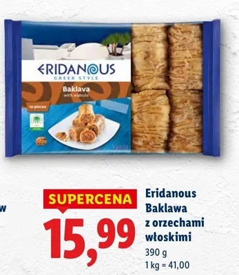 Baklawa z orzechami włoskimi Eridanous promocja w Lidl