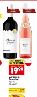 Wino Winiarnia Zamojska Lekka Czerwona Porzeczka promocja w Biedronka