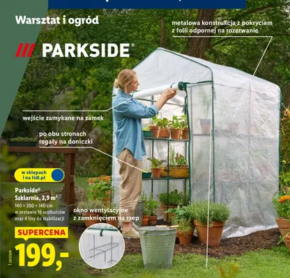 Szklarnia 3.9 m² 140x200x140 cm promocja w Lidl