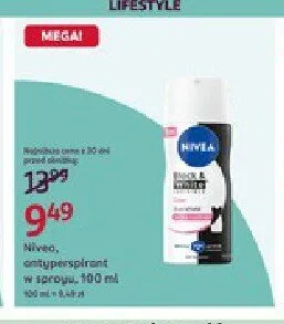 Antyperspirant w sprayu Nivea Black & White Invisible promocja w Rossmann