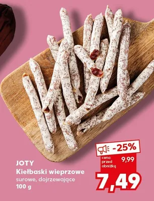 Kiełbaski wieprzowe surowe dojrzewające Joty promocja w Kaufland