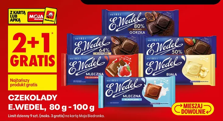 Czekolada E.Wedel mleczna 100g promocja w Biedronka