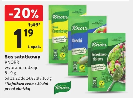 Sos sałatkowy Knorr wybrane rodzaje promocja w Intermarche