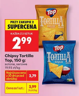 Chipsy Tortilla serowe promocja w Biedronka