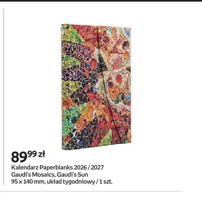 Kalendarz Paperblanks 2026/2027 Gaudi's Mosaics Gaudi's Sun 95x140 mm promocja w Empik