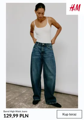 Jeansy Barrel High Waist H & M promocja w H&M