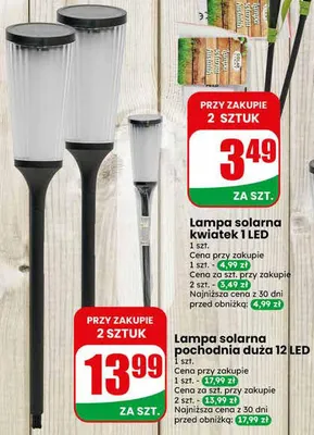 Lampa solarna pochodnia duża 12 LED 1szt. promocja w Dino