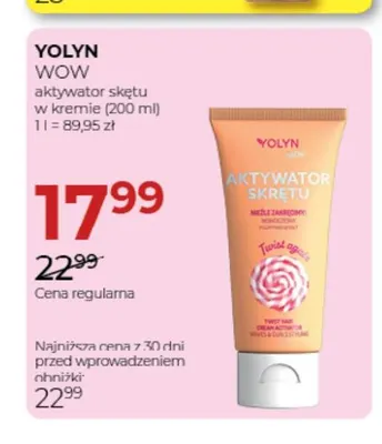 Aktywator skrętu w kremie Yolyn WOW promocja w Drogerie Jawa