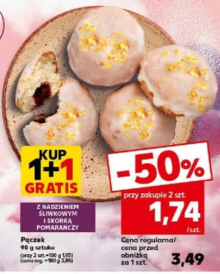 Pączek z nadzieniem śliwkowym i skórką pomarańczy promocja w Kaufland