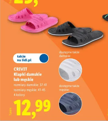 Klapki męskie Crivit promocja w Lidl