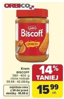 Krem Biscoff Lotus Crunchy promocja w Carrefour Market