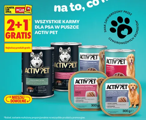 Karma mokra dla psa z wątróbką wołową i ziemniakami Activ Pet promocja w Biedronka