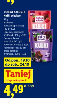 Kulki w kakao malinowe Dobra Kaloria promocja w Lidl